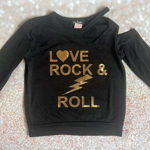 Miss Popular Love Rock & Roll Cutout Sweater